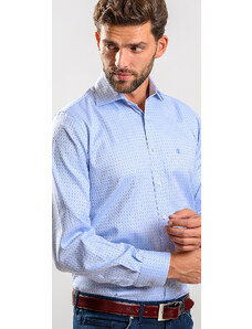 Alain Delon Modrá vzorovaná Slim Fit košeľa