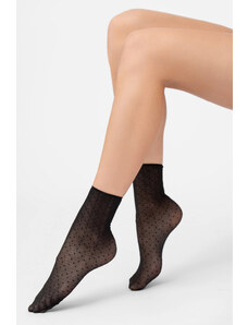 Veneziana Čierne vzorované silonkové ponožky Nolita