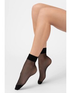 Veneziana Čierne silonkové ponožky Bordo Alveare