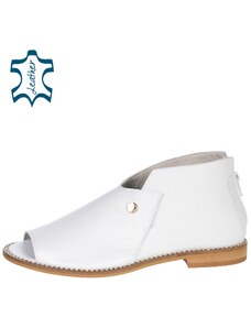 OLIVIA SHOES Biele pohodlné sandále z mäkkej kože 3021