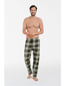 Italian Fashion Pánske pyžamové nohavice Seward zelené káro