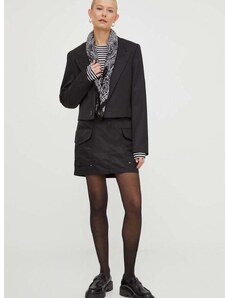 Sukňa G-Star Raw čierna farba, mini, rovný strih