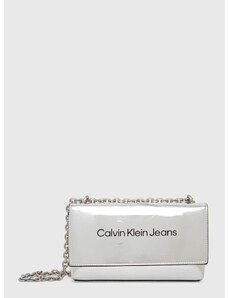 Kabelka Calvin Klein Jeans strieborná farba, K60K611856