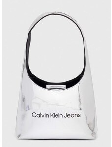 Kabelka Calvin Klein Jeans strieborná farba,K60K611860