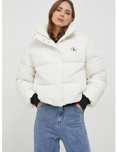 Páperová bunda Calvin Klein Jeans dámska, béžová farba, zimná, oversize