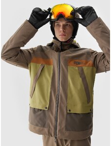 4F Pánska snowboardová bunda s membránou 15000 - hnedá