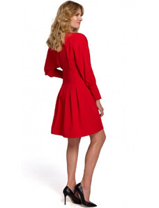 Šaty s rukávy červené model 18002892 - Makover