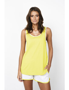 Italian Fashion Women's pyjamas Ossa with wide straps, shorts - yellow/light melange