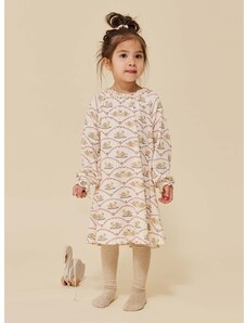 Dievčenské šaty Konges Sløjd béžová farba, mini, áčkový strih