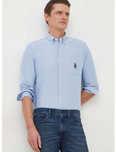 Bavlnená košeľa Polo Ralph Lauren pánska, regular, s golierom button-down, 710928917