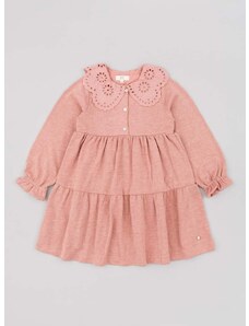 Dievčenské šaty zippy ružová farba, mini, áčkový strih