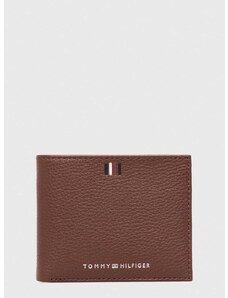 Kožená peňaženka Tommy Hilfiger pánsky,hnedá farba,AM0AM11854