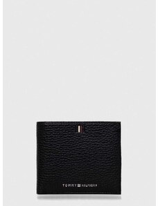 Kožená peňaženka Tommy Hilfiger pánsky,čierna farba,AM0AM11855