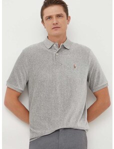 Polo tričko Polo Ralph Lauren pánsky, šedá farba, melanžový, 710909633