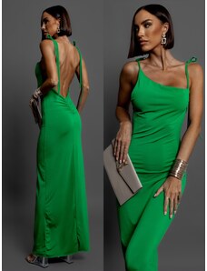ErikaFashion Zelené šaty KONTRAME so zaväzovaním na ramenách