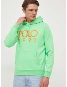 Mikina Polo Ralph Lauren pánska,zelená farba,s kapucňou,s potlačou,710926979