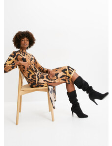 bonprix Šaty s leoparďou potlačou, farba hnedá