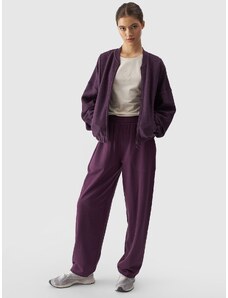 4F Dámske teplákové nohavice s rozšíreným strihom - fialové