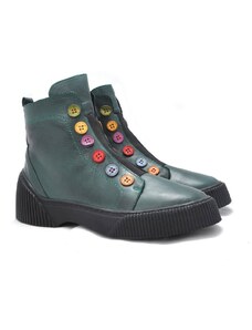 Originální kotníková obuv v krásné temně zelené barvě Iberius 3100 zelená