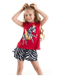 Denokids Balerína Zebra Dievčatá Detské tričko Šortky Set