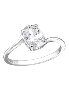 Kesi Silver Big Stone Engagement Ring
