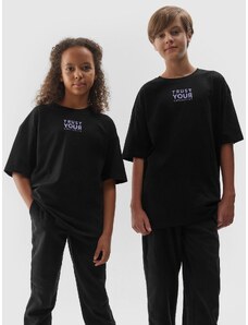 4F Detské tričko s nápisom - čierne
