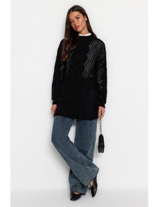 Trendyol Modest Čierny pletený sveter
