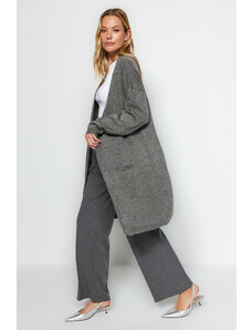 Trendyol Collection Sivý vreckový pletený sveter