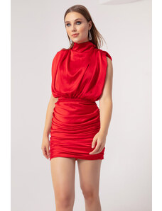 Lafaba Dámske červené mini večerné šaty a plesové šaty