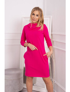 K-Fashion Šaty s kapucňou a vreckami fuchsiovej farby