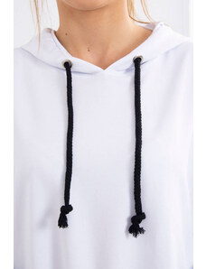 K-Fashion Šaty s kapucňou bielej