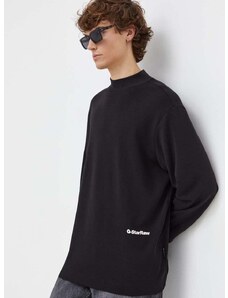 Bavlnené tričko s dlhým rukávom G-Star Raw čierna farba, jednofarebný