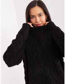 Fashionhunters Black women's knitted turtleneck sweater