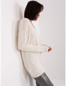Fashionhunters Light beige long oversize sweater from RUE PARIS
