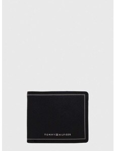 Kožená peňaženka Tommy Hilfiger pánsky,čierna farba,AM0AM11864