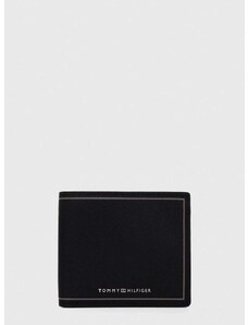 Kožená peňaženka Tommy Hilfiger pánsky,čierna farba,AM0AM11859