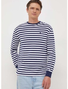 Bavlnené tričko s dlhým rukávom Polo Ralph Lauren tmavomodrá farba, vzorovaný, 710926742