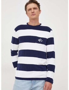 Tričko s dlhým rukávom Polo Ralph Lauren pánsky,tmavomodrá farba,vzorovaný,710926884