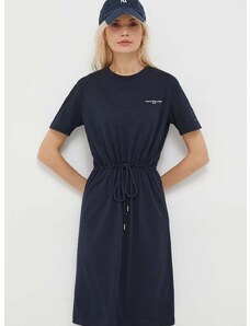 Bavlnené šaty Tommy Hilfiger tmavomodrá farba,mini,áčkový strih,WW0WW40734