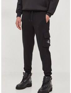 Bavlnené tepláky Calvin Klein Jeans čierna farba,jednofarebné,J30J324683