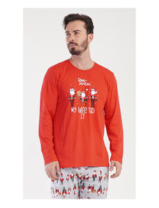 Cool Comics Pánske pyžamo dlhé Santa, farba červená, 100% bavlna