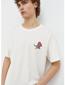 Bavlnené tričko Les Deux pánsky, béžová farba, s nášivkou