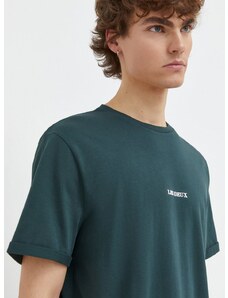 Bavlnené tričko Les Deux pánsky, zelená farba, s potlačou