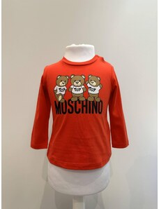 Unisex tričko s Teddy Bear s dlhým rukávom červené MOSCHINO