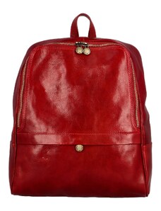 Dámsky kožený batoh červený - Delami Sarabin červená