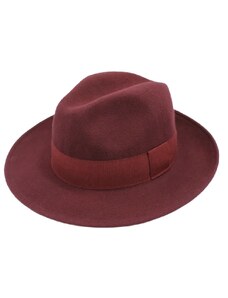 Fiebig - Headwear since 1903 Vínový klobúk plstený - bordová s bordovou stuhou - Bogart