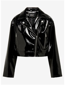 Black women's faux leather jacket ONLY Simone - Women
