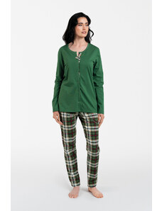 Italian Fashion Women's pajamas Asama long sleeves, long legs - green/print