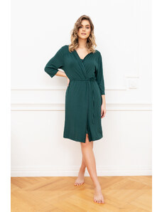 Italian Fashion Women's Song Bathrobe with 3/4 Sleeves - Green