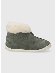 Detské zimné semišové topánky Pom D'api SWEET ZIP FUR šedá farba